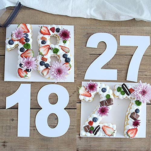 Molde para tartas con número grande de 0 a 8 números, herramienta de horneado para glaseado con capas, crema, frutas, tartas, bodas, cumpleaños, etc. 22cm12'' Numbers