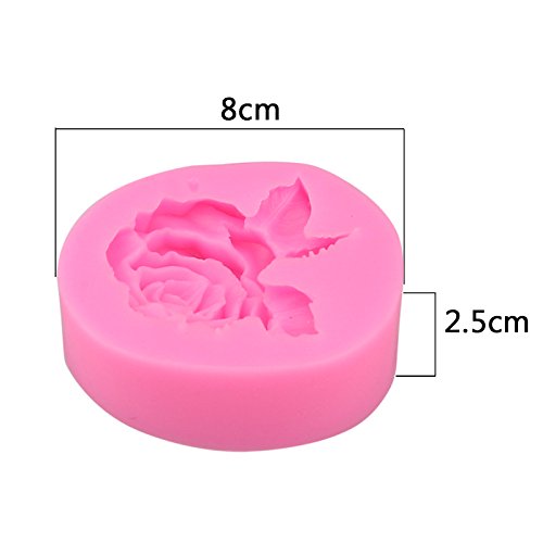 Moldes de Pastel de Silicona 3D en Forma de Flor Rosa Grande Fondant Herramientas de Pastel de Azúcar Jabón Vela Molde