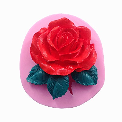 Moldes de Pastel de Silicona 3D en Forma de Flor Rosa Grande Fondant Herramientas de Pastel de Azúcar Jabón Vela Molde