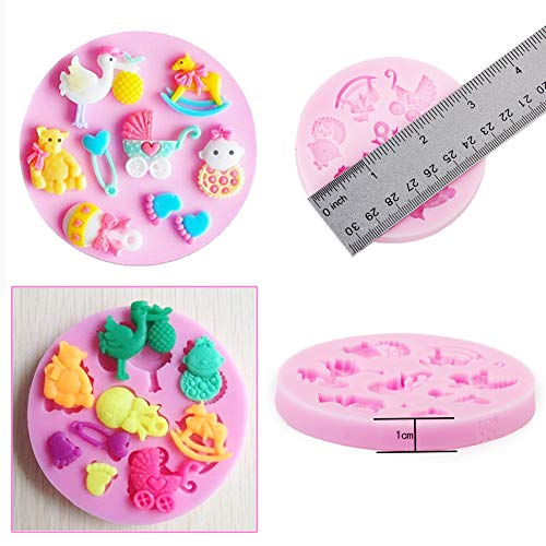 Moldes de silicona para fondant, decoración de tartas, herramientas para hacer bricolaje, dulces, chocolate, cubitos de hielo, jabón, etc. Baby Shower Fondant Mold