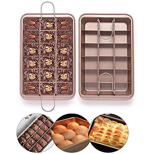 Moldes para Brownies, Molde para Tartas con separadores de 18 bandejas, Molde Pastel Pan Hornear antiadherente Molde Herramienta para tartas hornear Cocina