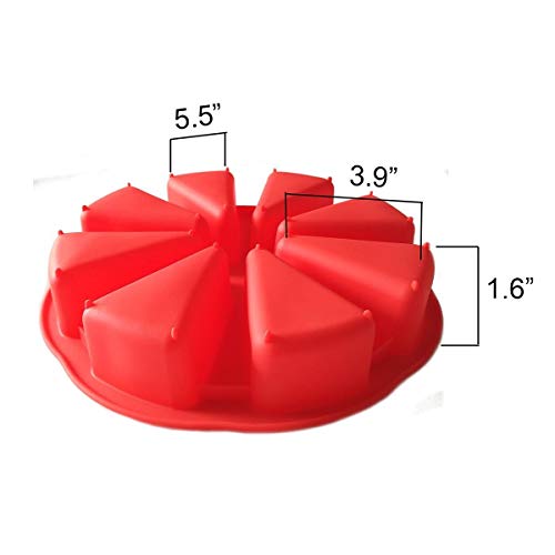 Moldes para Hornear Silicona de Cavidad Triangular, Sartenes Antiadherentes Redondas Molde para Pasteles Molde para Pan (Color : Verde)