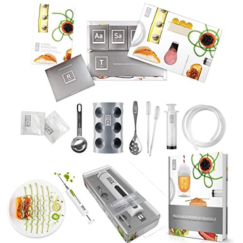 Molecule-R Ultimate Triple Pack Kit de gastronomía molecular cocina y alimentos culinaria estilo jeringa adobo inyector y gastronomía Molecular Cookbook con 40 Nuevo Recetas