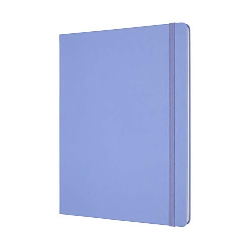 Moleskine - Cuaderno Clásico con Hojas en Blanco, Tapa Dura y Cierre con Goma Elástica, Tamaño XL 19 x 25 cm, Color Azul Hortensia, 192 páginas