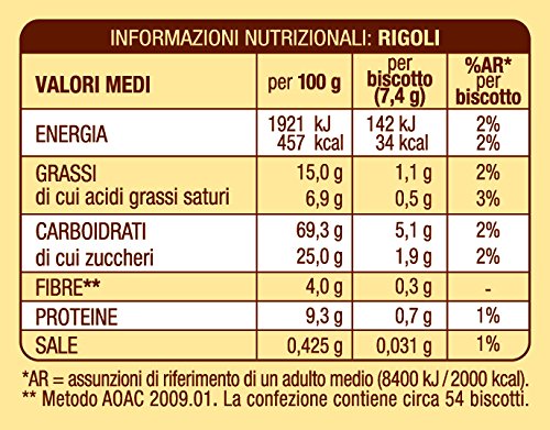 Molino Blanco – Galletas Rigoli – 5 paquetes de 400 g [2 kg]