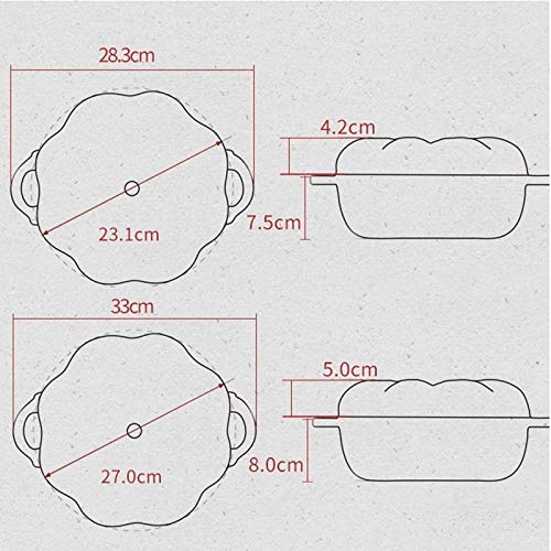 MOLUO Sartén 23/25 / 27cm Forma de Calabaza Moldes para Asar de Hierro Fundido Patata Dulce Tostadora de castañas Olla para Asar Barbacoa Parrilla para alitas de Pollo Carne @ 27cm