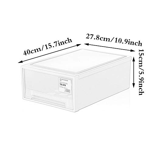 MOM AI Caja de Almacenamiento Armario Acabado Cesta Cubos de contenedores 21L Tipo cajón de plástico Transparente de Almacenamiento Cesta Ropa