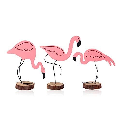 Momangel Flamencos De Madera con Estilo Adornos NóRdicos Lindas ArtesaníAs De Madera Decoraciones Caseras C