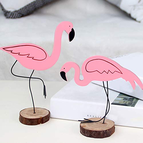 Momangel Flamencos De Madera con Estilo Adornos NóRdicos Lindas ArtesaníAs De Madera Decoraciones Caseras C