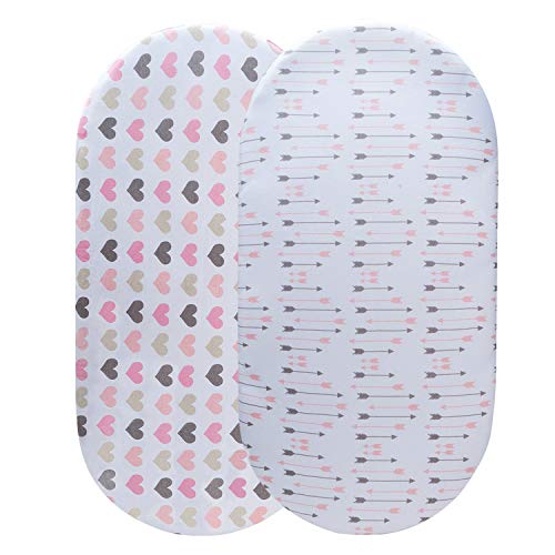 Momcozy Sábana Minicuna 75x33cm / 80x46cm Ajustable para Colchón Capazo/Carro/Cochecito de bebé para Niños y Niñas, de 100% Algodón, Elástico se Adapta a Julius Zöllner, Träumeland, Alvi, FabiMax