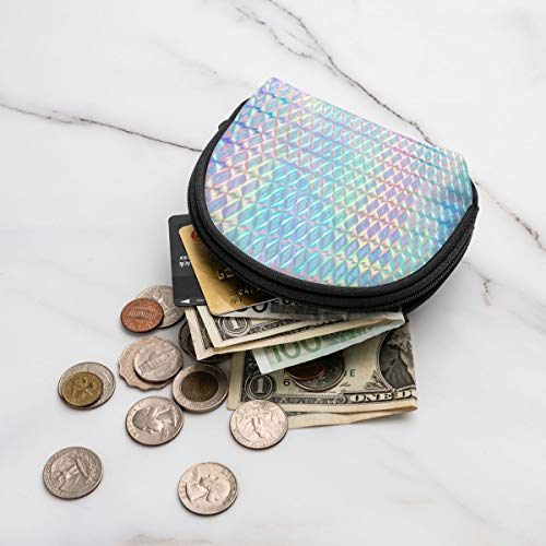 Monedero pequeño holográfico con Holograma de Color arcoíris Colorido para Mujer, Bonita Bolsa de Monedas para niña, Bolsa de Almacenamiento, Bolsa de Concha