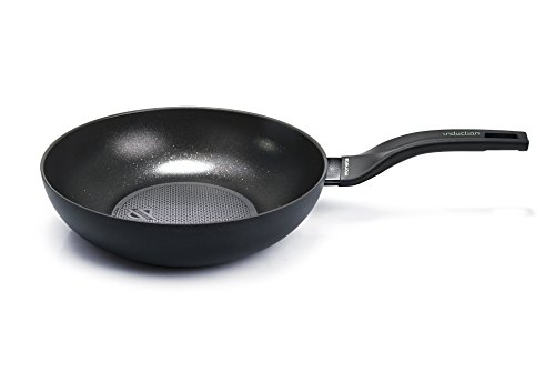 Moneta Nova Wok 30 Cm, 4.7 L, aluminio, Negro, para todo tipo de cocinas incluida inducción