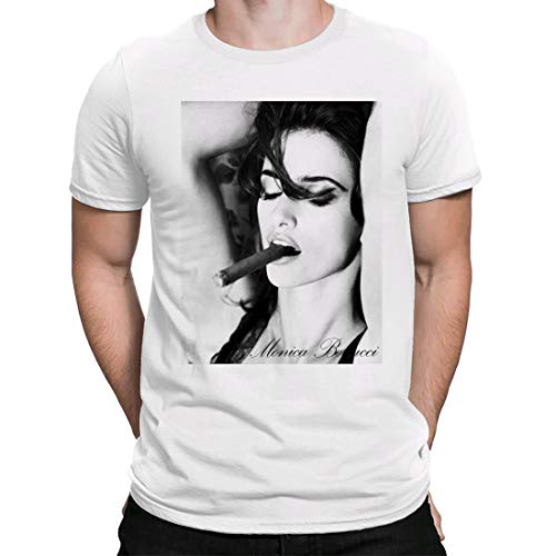 Monica Bellucci t Shirt, Camiseta para Hombre Manga Corta Hombre Camisetas Cuello Redondo Moda Camisetas, Blanco