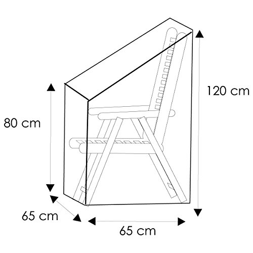 MONKEY MOUNTAIN® Funda Protectora Deluxe para hasta 4X Silla de jardín/Silla apilable/Silla de salón con Bolsa de Transporte - 65 x 65 x 120/80 cm - poliéster Oxford 420D