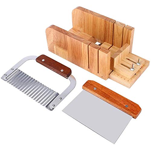 Monland Juego de Herramientas de Corte de JabóN, Molde de JabóN de Madera Ajustable Cortador de Molde de Pan Hecho a Mano Suministros de FabricacióN de JabóN para Cocina Casera