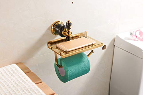 Montado A Pared Portarrollos Para Papel Higiénico, Portarrollos Para Porta Rollos DePapel Higienico Alto Grado Por Cuarto De Baño Baños Hotel-Dorado