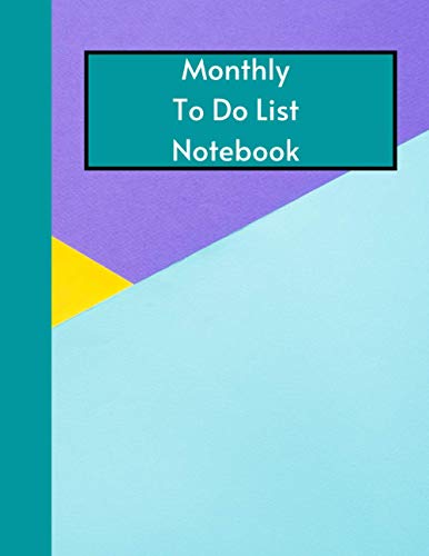 Monthly To Do List Notebook Many Color Texture: 124 pages, (Large, 8.5 x 11)