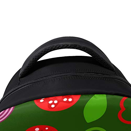 MONTOJ Mochila de Viaje para portátil de poliéster con Ingredientes Coloridos de Pizza