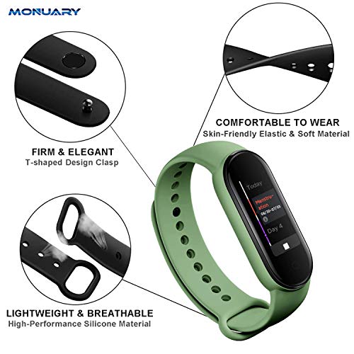 Monuary 15 Piezas Correas para Xiaomi Mi Band 5 Pulsera, Silicona Reloj de Recambio Brazalete Coloridos Correa para Xiaomi Mi Smart Band 5