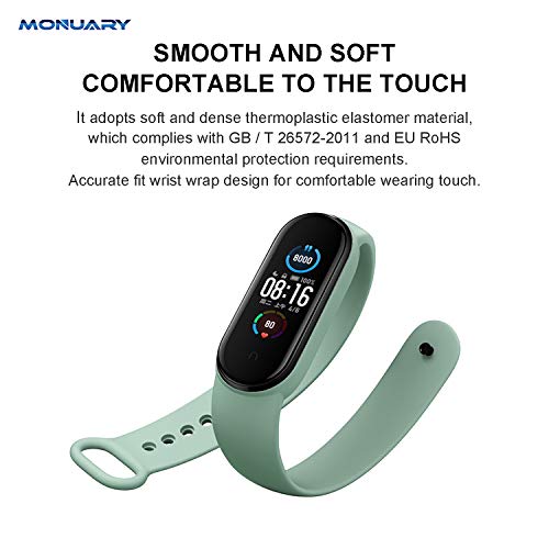 Monuary 15 Piezas Correas para Xiaomi Mi Band 5 Pulsera, Silicona Reloj de Recambio Brazalete Coloridos Correa para Xiaomi Mi Smart Band 5