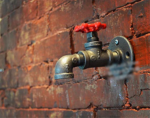 MOODSC Vintage Válvula de Vapor Industrial Hierro Tubería de Agua Grifo Bata de pared Gancho Sombrero Estante Titular Percha Percha Cocina Baño Accesorios,Irongray