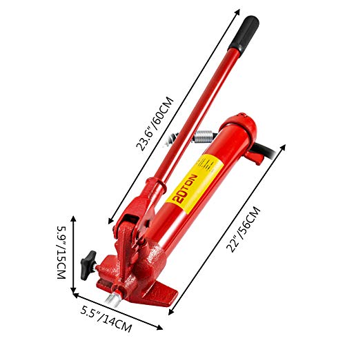 Mophorn Gato Hidraulico Kit de Herramientas Hidráulicas de Acero al Carbono + Hierro Fundido 20 Toneladas Kit de Herramientas de Reparación con un Estuche de Transporte para Coche