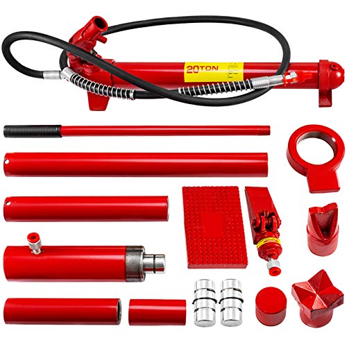 Mophorn Gato Hidraulico Kit de Herramientas Hidráulicas de Acero al Carbono + Hierro Fundido 20 Toneladas Kit de Herramientas de Reparación con un Estuche de Transporte para Coche