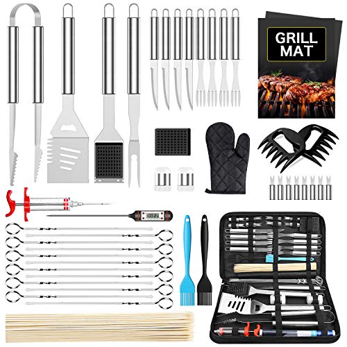 Morole Utensilios Barbacoa Accesorios Barbacoa 45 Piezas Set Barbacoa Acero Inoxidable Kit Barbacoa para Hombres Mujeres Camping Barbacoa