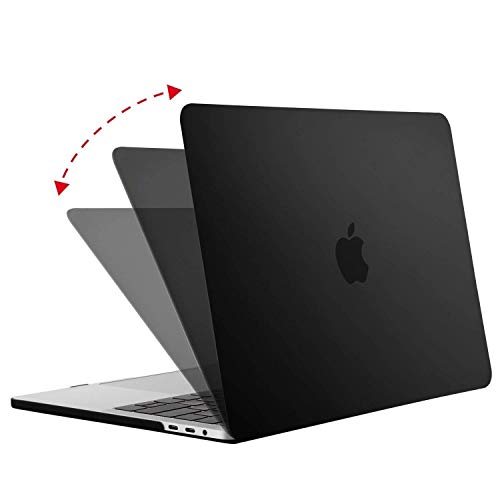 MOSISO Funda Dura Compatible con 2019 2018 2017 2016 MacBook Pro 13 con/sin Touch Bar A2159 A1989 A1706 A1708, Ultra Delgado Carcasa Rígida Protector de Plástico Cubierta, Negro