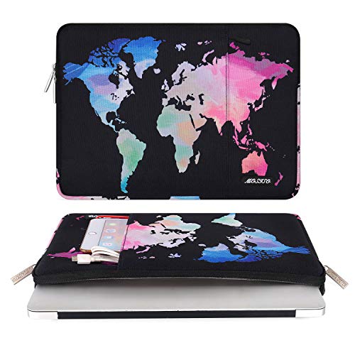 MOSISO Funda Protectora Compatible con 13-13.3 Pulgadas MacBook Pro/MacBook Air/Ordenador Portátil,Bolsa Blanda de Repelente de Agua de Estilo Vertical de Mapa del Mundo