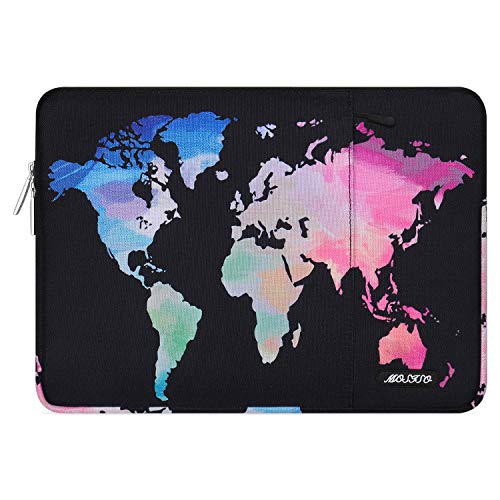 MOSISO Funda Protectora Compatible con 13-13.3 Pulgadas MacBook Pro/MacBook Air/Ordenador Portátil,Bolsa Blanda de Repelente de Agua de Estilo Vertical de Mapa del Mundo