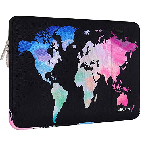 MOSISO Funda Protectora Compatible con 13-13.3 Pulgadas MacBook Pro/MacBook Air/Ordenador Portátil,Bolsa Blanda de Repelente de Agua de Estilo Vertical de Mapa del Mundo