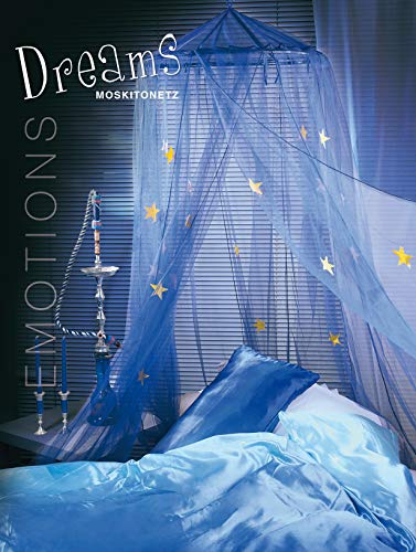 Mosquitera DREAMS con Estrellas de luz 12,5x2,5m Marquesinas de cama Dosel Red de mosquito - Azul