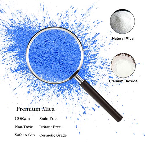 MOSUO Pigmentos para Resina Epoxi, 50g Magic Azul Pigmentos en Polvo Natural Mica en Polvos Tintes para Teñir Resina Epoxi, Jabones, Slime, Cera, Pintura, Vela, Uñas, Cosmético y Arte de Bricolaje