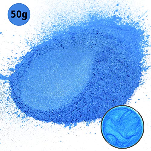 MOSUO Pigmentos para Resina Epoxi, 50g Magic Azul Pigmentos en Polvo Natural Mica en Polvos Tintes para Teñir Resina Epoxi, Jabones, Slime, Cera, Pintura, Vela, Uñas, Cosmético y Arte de Bricolaje