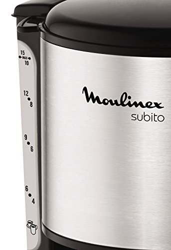 Moulinex FG360811 Cafetera de filtro, 12 tazas, función Auto, 1000 W, plástico, Acero Inoxidable, Inox y negro