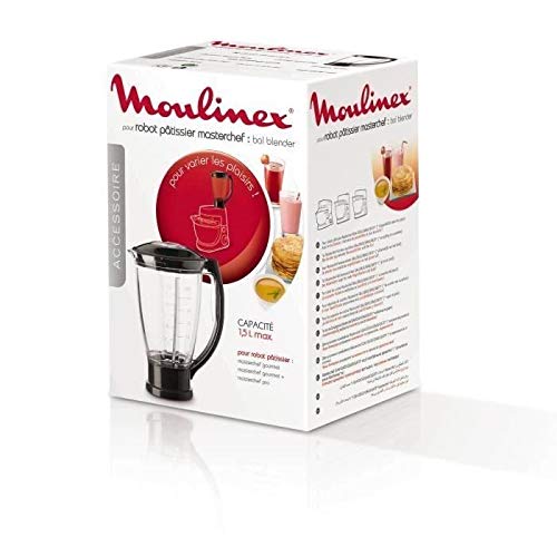 Moulinex XF634BB1 - Vaso para batidora, 1.5 L, plástico, negro/transparente