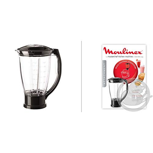 Moulinex XF634BB1 - Vaso para batidora, 1.5 L, plástico, negro/transparente