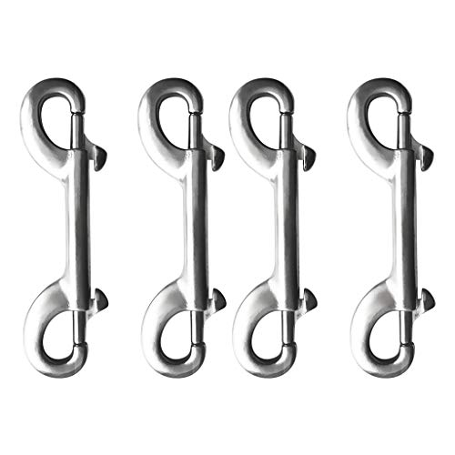 MOUNTAIN MEN 4pcs 10cm Buceo Acero Inoxidable Doble composición Snap Perno de Agua del Clip de Natación Buceo Piscina Accesorios (Color : Silver)