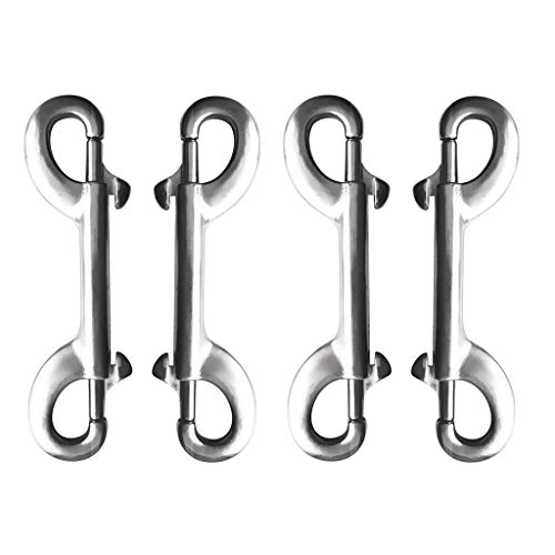 MOUNTAIN MEN 4pcs 10cm Buceo Acero Inoxidable Doble composición Snap Perno de Agua del Clip de Natación Buceo Piscina Accesorios (Color : Silver)