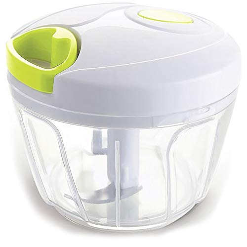 MovilCom® - Cortador de Verduras | Picadora Manual de Alimentos | trituradora de Alimentos para Verduras, Carne, Hierbas, Cebolla, ajo, Ensalada | Picadora Manual con Cuerda | 650ml