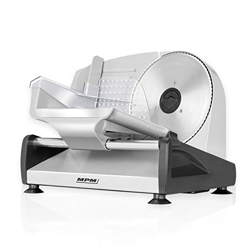 MPM MKR-04M Cortafiambres de acero inoxidable semi-profesional, grosor de corte ajustable 15mm, disco corte 19 cm, 150 W