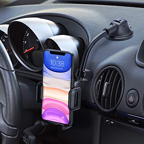 Mpow Soporte Móvil Coche, Soporte del Coche Móvil Universal para Salpicadero y Parabrisas con Ventosa de Gel Fuerte y Fijador Antivibración, para iPhone X/8 Plus/8/7 Plus, Galaxy S9/S8, Xiaomi ect