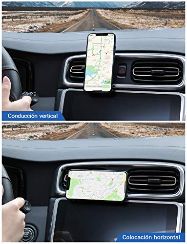 Mpow Soporte Móvil Coche, Soporte Magnético Rejillas, con Iman (2 Pack) para Rejillas Aire Coche Iman para iPhone XS/XS MAX/XR/X 8/8 Plus/7, Galaxy Note9/8/S8/S8, Smartphone, Dispositivo GPS y ect