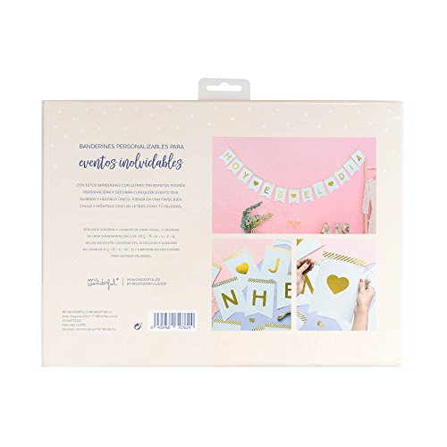 Mr; Wonderful Woa08974Es Banderines De Papel Con Letras, 32X30.5X24 Cm