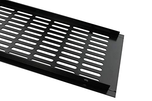 MS herrajes – Rejilla de ventilación de aluminio 130 mm x 300 mm en diferentes colores (Negro – ral 9005)