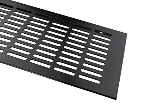 MS herrajes – Rejilla de ventilación de aluminio 130 mm x 300 mm en diferentes colores (Negro – ral 9005)