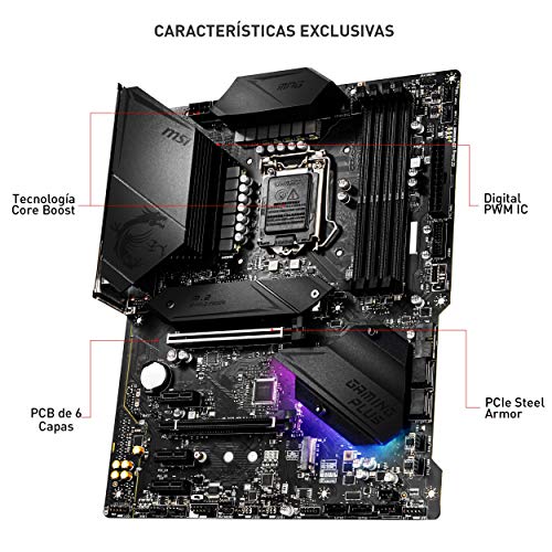 MSI - MPG Z490 Gaming Plus - Placa Base Performance Gaming (10th Gen Intel Core, LGA 1200 Socket, DDR4, CF, Doble Ranura M.2, USB 3.2 Gen 2, 2.5G LAN, DP/HDMI, Mystic Light RGB)