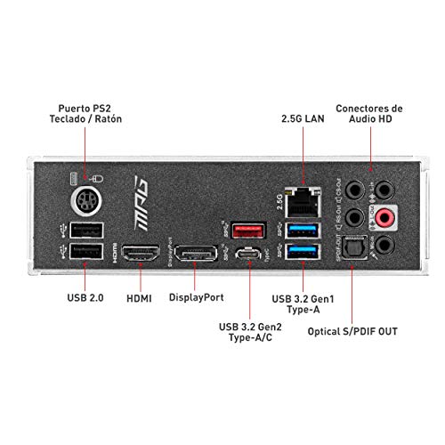 MSI - MPG Z490 Gaming Plus - Placa Base Performance Gaming (10th Gen Intel Core, LGA 1200 Socket, DDR4, CF, Doble Ranura M.2, USB 3.2 Gen 2, 2.5G LAN, DP/HDMI, Mystic Light RGB)