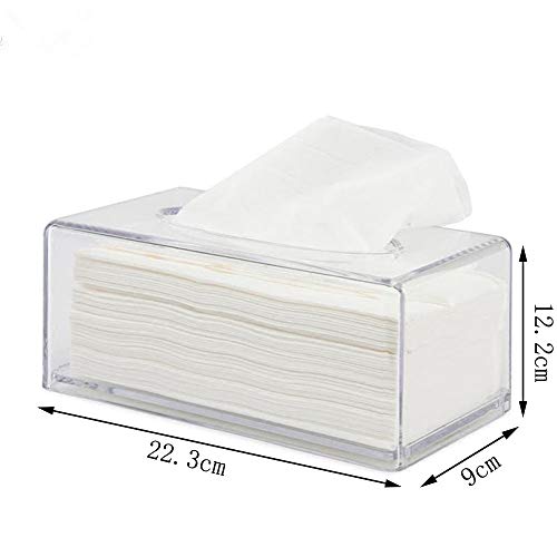 Mu Mianhua - Caja de pañuelos de acrílico transparente con dispensador de servilletas para el hogar, oficina, coche